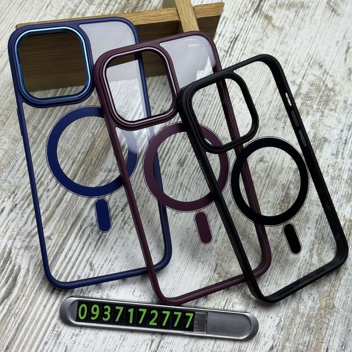 Не желтеет! Чехол Clear Metal MagSafe на iPhone 14 Pro Max/ 14 Pro/ 14 Чохол