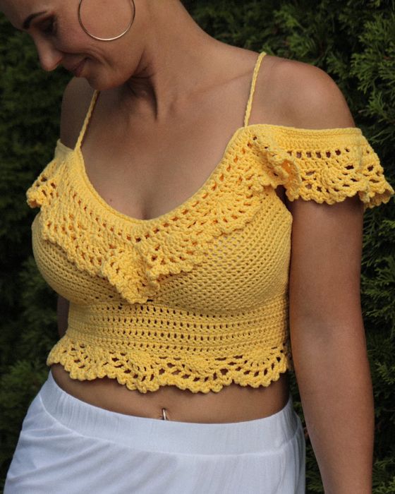 Top ręcznie robiony, 100% bawełna, boho, lato, festiwal.