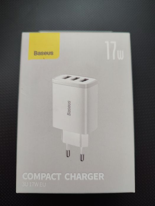 Зарядний пристрій Baseus блок живлення зарядка на 3 USB 3.4A 17W