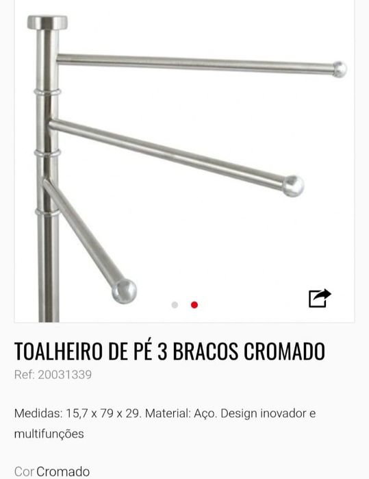 Toalheiro de pé com tres braços