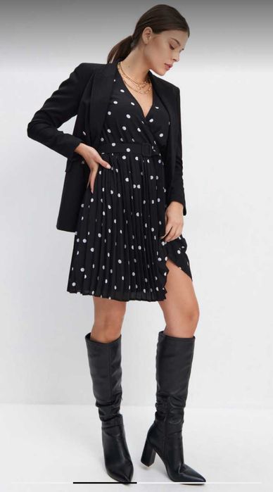 Nowa piękna kobieca plisowana sukienka w grochy Mohito L 40