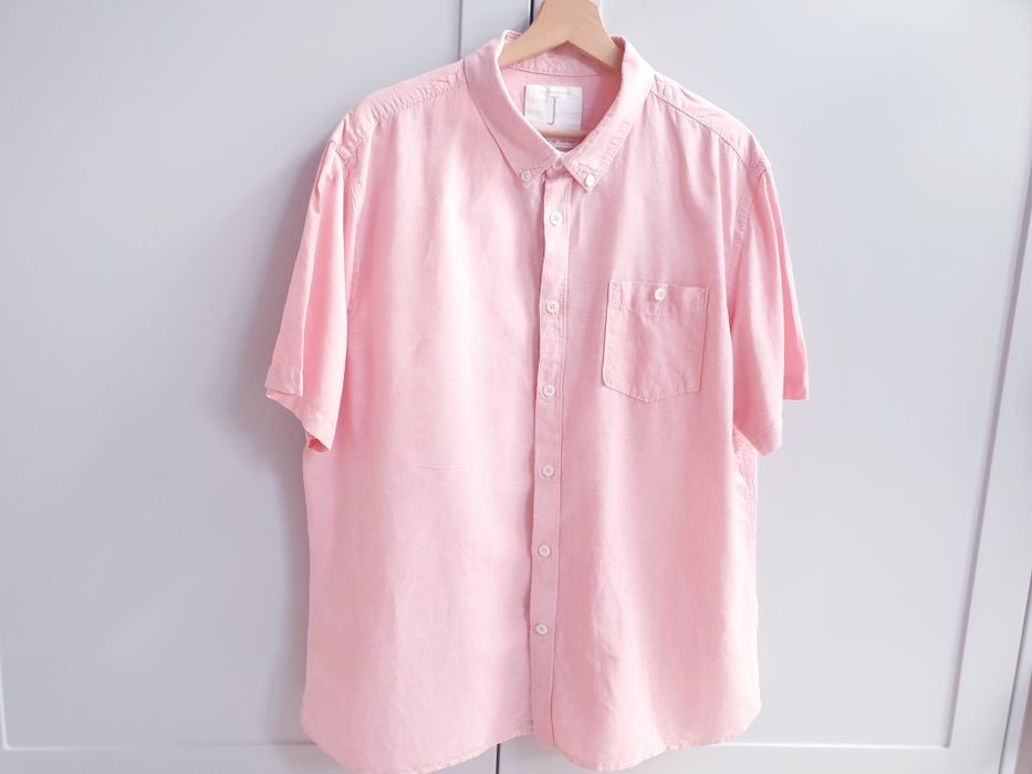 Różowa lniana koszula męska  Jasper Conran L XL