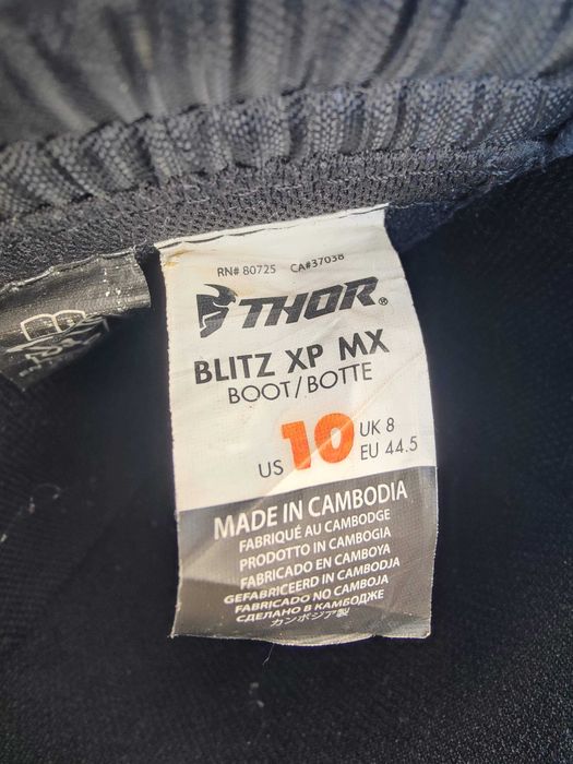 Thor Blitz XP MX tamanho 10/44,5