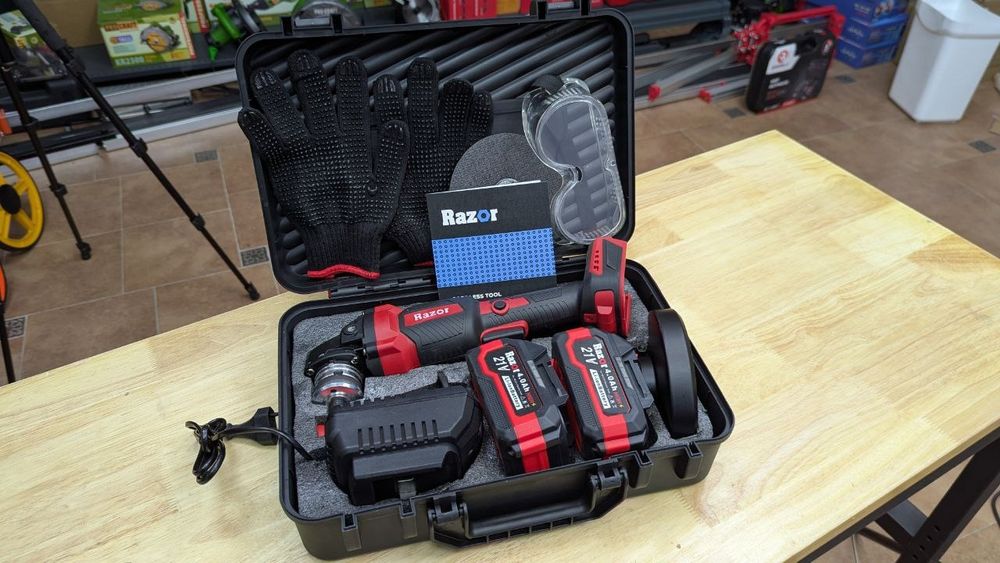 2акб High 4.0Ah+Болгарка Аккумуляторная +Очки+Кейс Подсветка Рег.об.