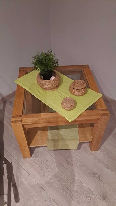 Mesa de Apoio / Centro Tampo Carvalho maciço