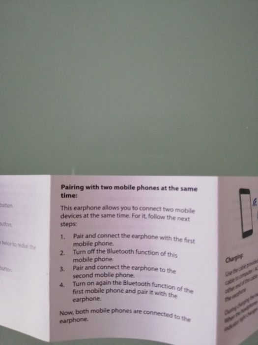 Auricular NOVO, com Bluetooth versão 4.1distancia operacional 10m