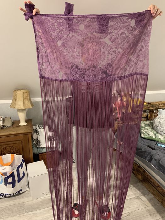 Sznurki zasłony fioletowe ozdobne