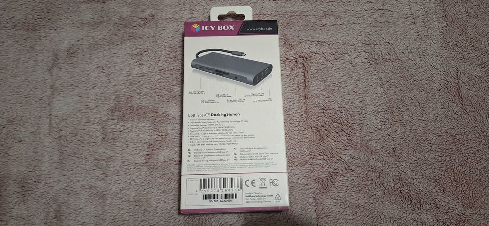 Stacja Dokująca ICY BOX USB-C - USB, HDMI, VGA, RJ-45, PD 100W IB-DK4040-CPD NEW