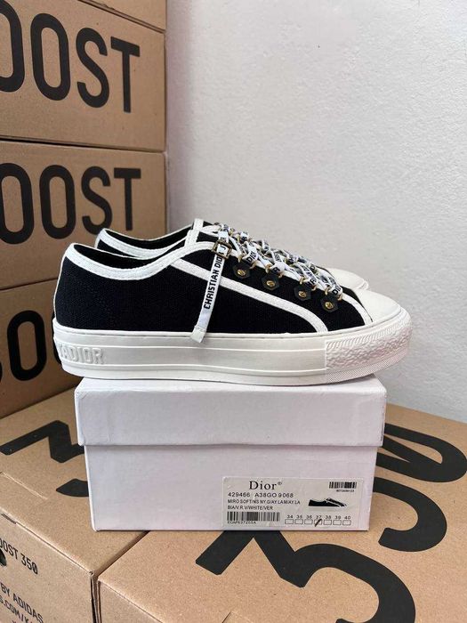 Женские кроссовки Dior B23 low black / Диор В23 черные 36 37 38 39