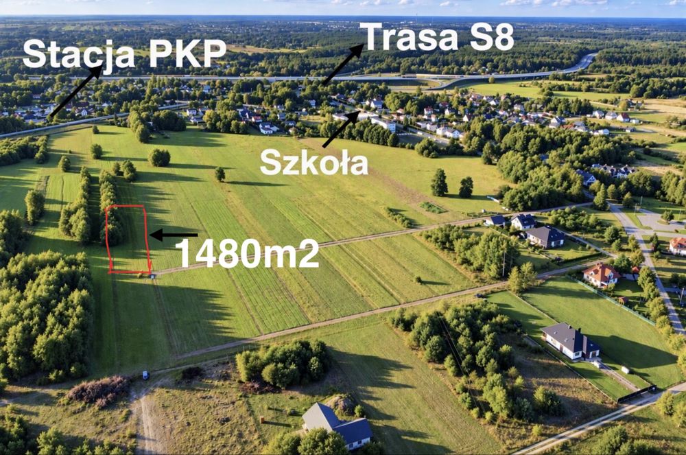 Działka budowlana 1480 m² | MPZP | prąd na działce | Lucynów | blisko S8