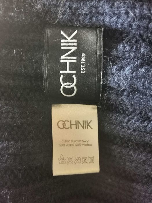 Granatowy komin Ochnik 50% wełny