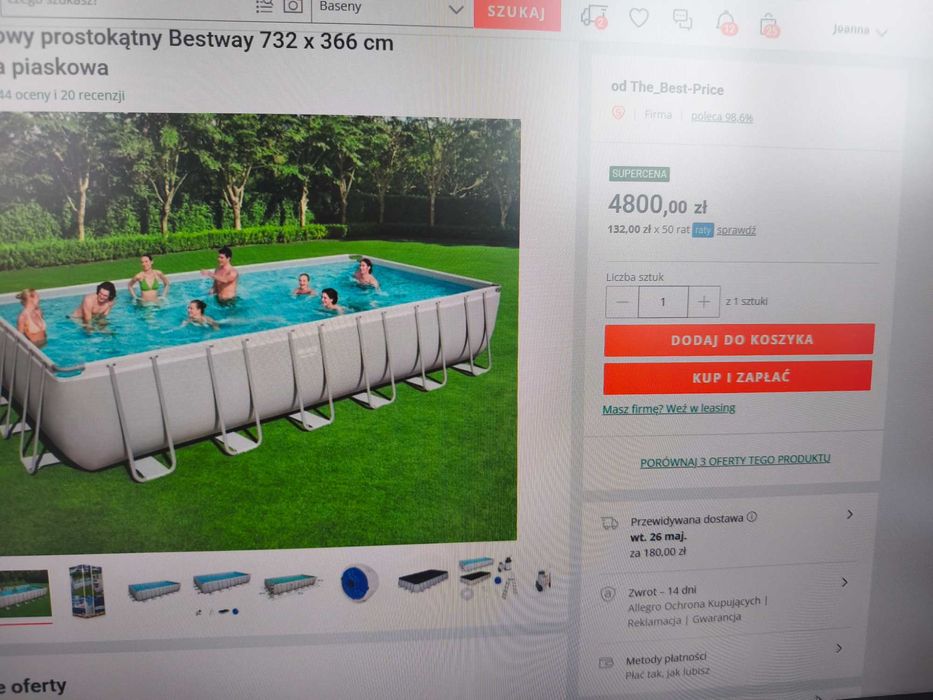 basen Bestwey z pompą i drabinką stan idealny