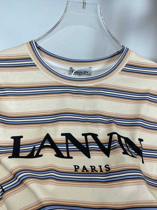 Футболка Lanvin | Бавовняна Полосата Футболка | Стрітвір Преміум Одяг