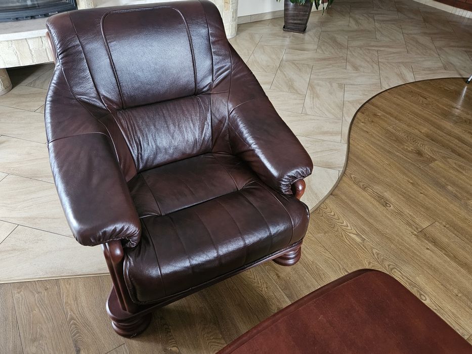 Komplet wypoczynkowy skórzany