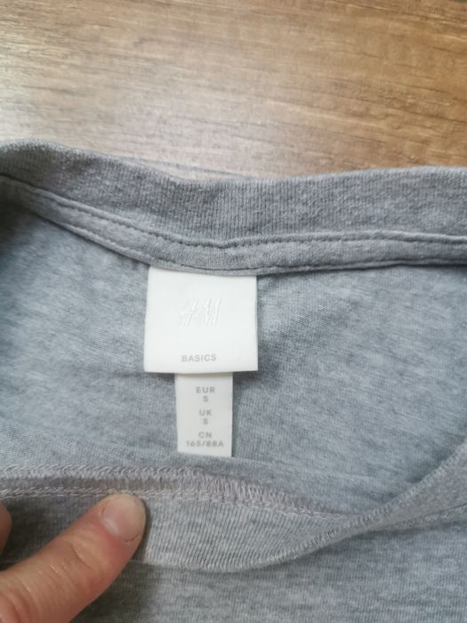 Sukienka szara HM 36 S bawełna długi t-shirt