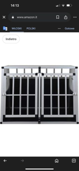 Aluminiowa skrzynia transportowa dla psa 96,5. ×74,5 × 13 pisać na pri