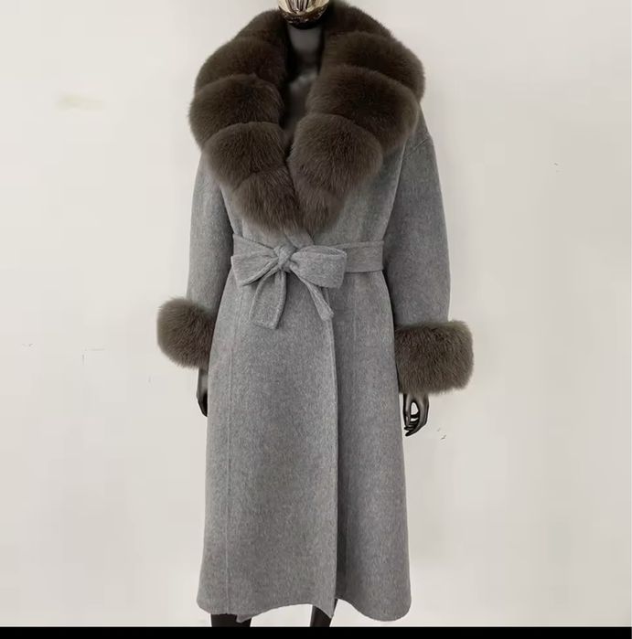 Kontantto pkaszcz kaszmirowy rozne kokory futro lis xs-2xl