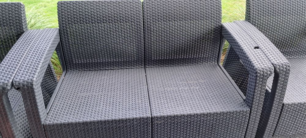 Ławka rattanowa antracyt