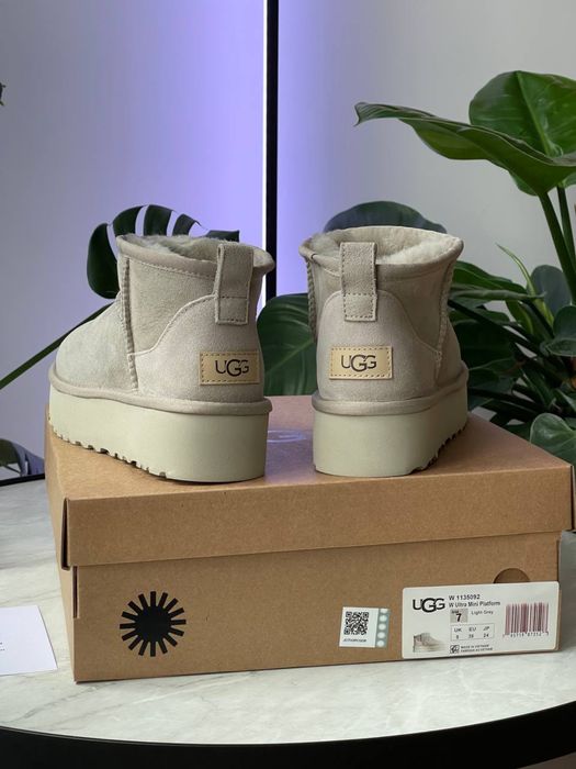 Уггі Ugg Classic Ultra Mini Platform Light Grey (36-41)