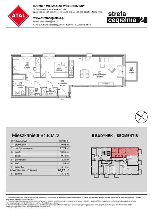 3-pokojowe mieszkanie 66m2 + balkon Bez Prowizji