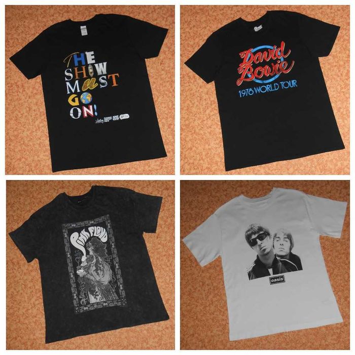 Футболки Bowie Blondie AC/DC Foo Fighters Queen Gary Numan та ін