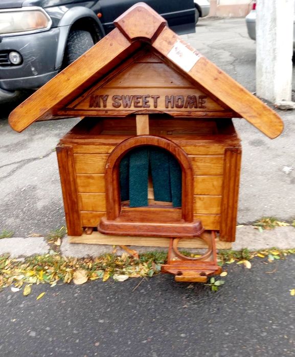 Будка для Кошки или Собаки из натурального дерева (утепленная)