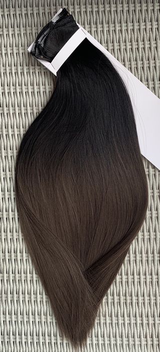 Premium Ultra włosy doczepiane, czarny / brąz / ombre /clip in.163.