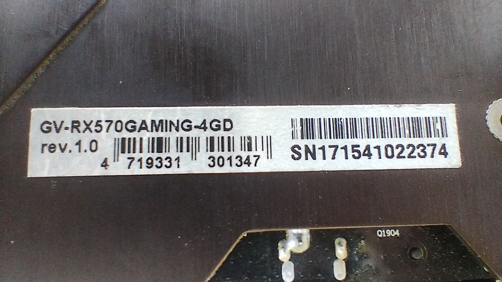 RX 570 Gaming 4GB (модель: GV-RX570GAMING-4GD,
