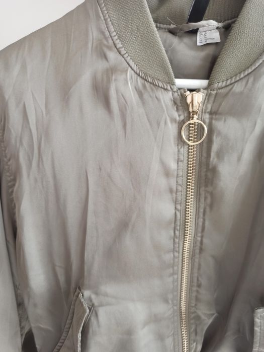 Kurtka Bomber satynowa h&m oversize