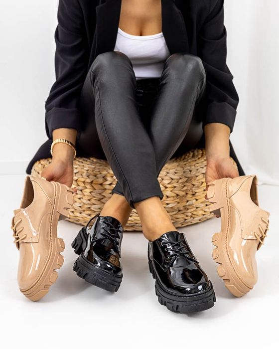 2 KOLORY 36 37 38 półbuty 39 lakierowane mokasyny na grubej podeszwie