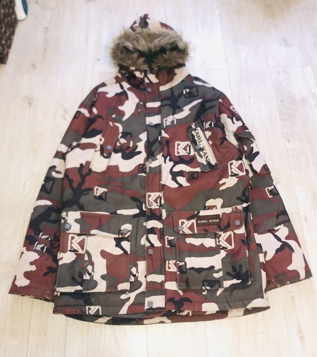 Vintage Camo Karl Kani Dead Stock Fur Hood Jacket fubu southpole