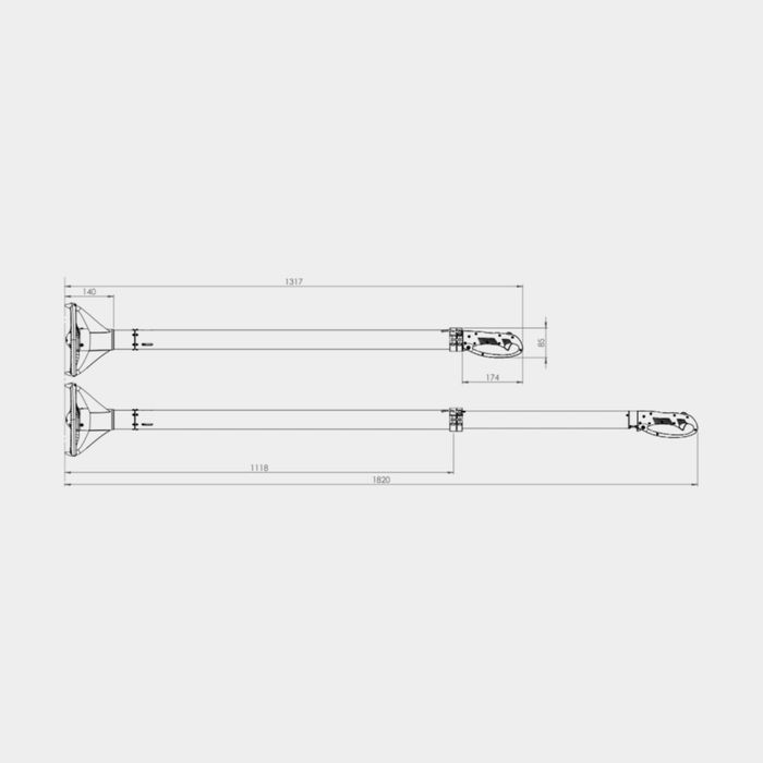 Motor elétrico para barco Temo T450, 450 W, 130 – 170 cm comprimento de haste ajustável, com bateria integrada (11.6 Ah, lítio)