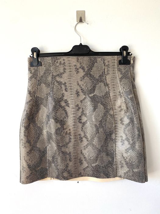 Zara mini spódniczka brąz wężowy wzór krótka