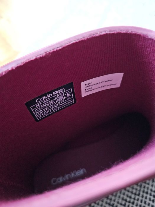 Kalosze kozaki bordo Calvin Klein