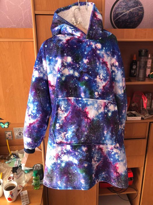 Меховушка, плюшева туника, кофта, худи, L-xl. Spase. слип, пижама