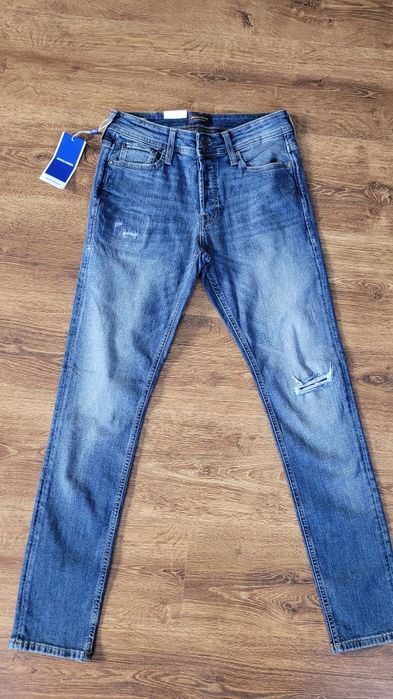 Spodnie jeansowe męskie z przetarciami Jack&Jones W29/L32