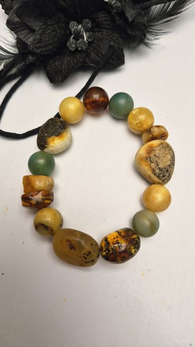 Amber bursztyn baltycki bransoletka mix