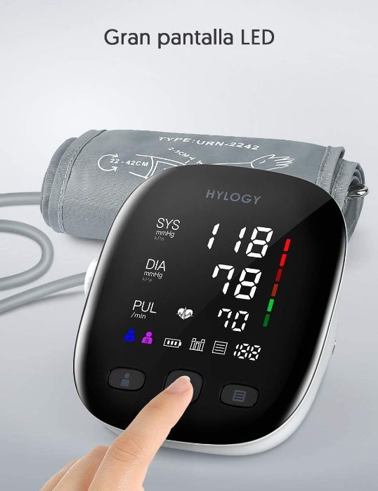 Monitor de pressão arterial digital Tela LCD Memoria Carregamento USB