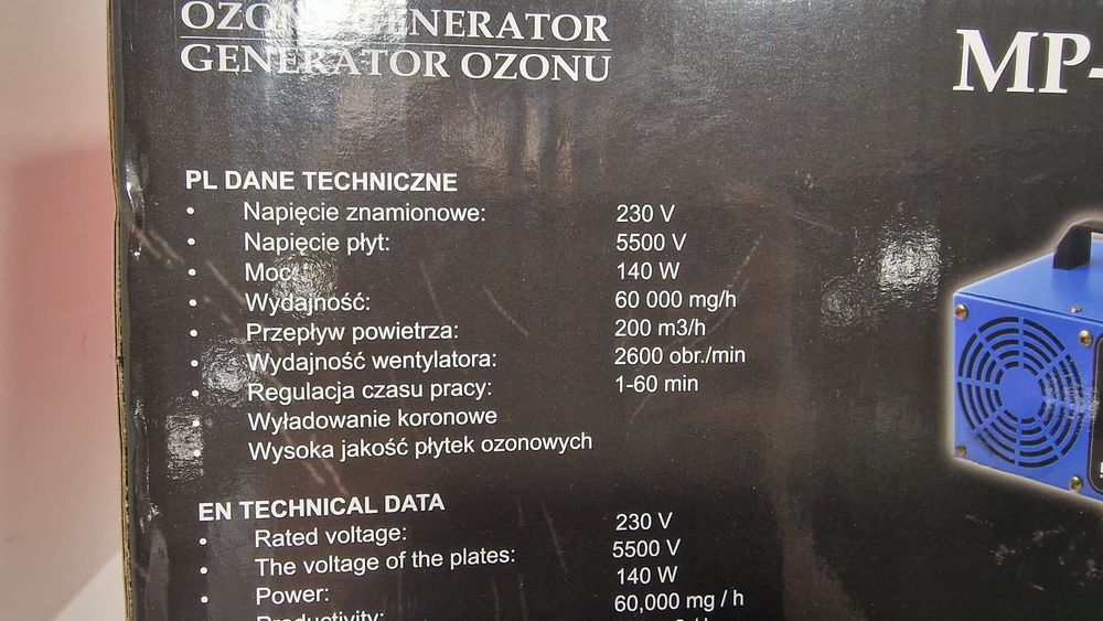 NOWY ozonator 140W MAJSTER POLSKA MP-0490 Komis Madej Czeladź