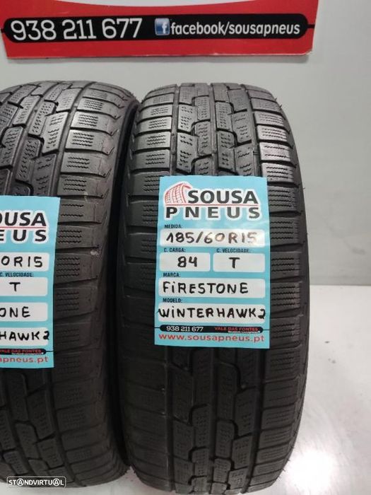 2 pneus semi novos 185-60r15 firestone - oferta dos portes