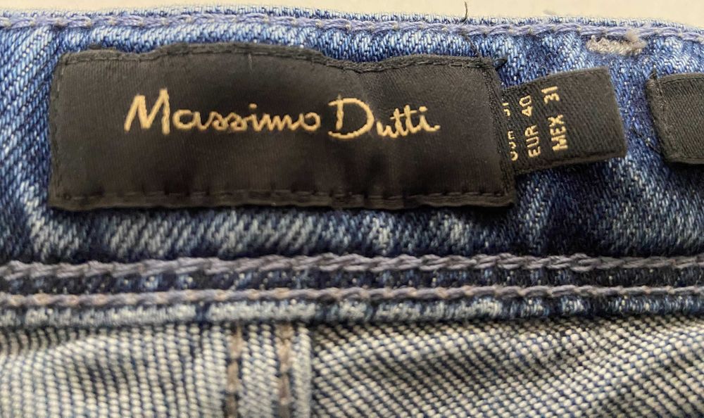 Calças Massimo Dutti Ganga Azul Escuro Tamanho 40 Slim Fit Novas