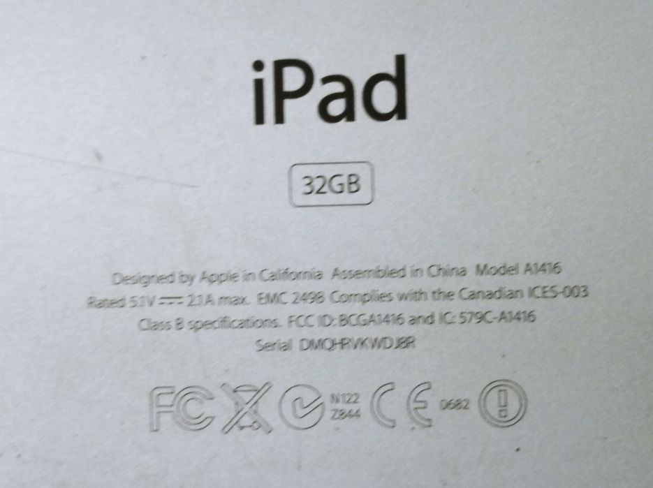 iPad 32GB A1416 MC706LL A