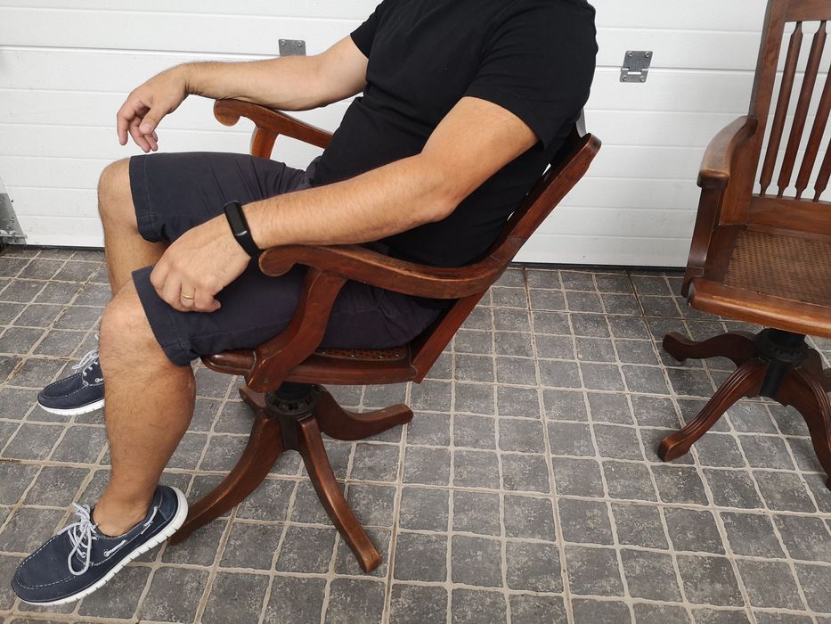 Cadeiras rotativas, reguláveis em altura e reclináveis vintage