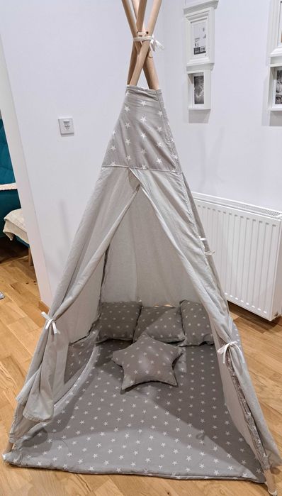 Namiot dziecięcy TIPI, wigwam + 4 poduszki, jak nowy, możliwa wysyłka
