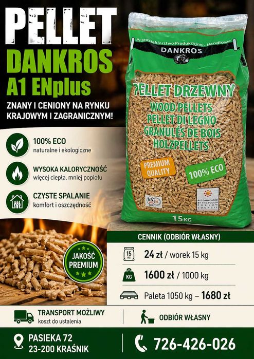 Pellet Dankros Premium A1 ENplus Polski produkt