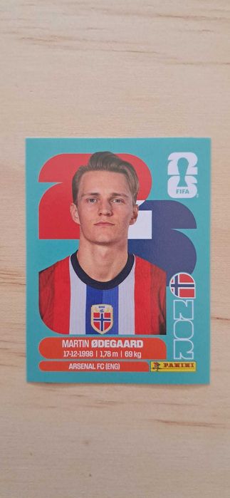 Cromo futebol de Odegaard(Mundial 2026)da Panini