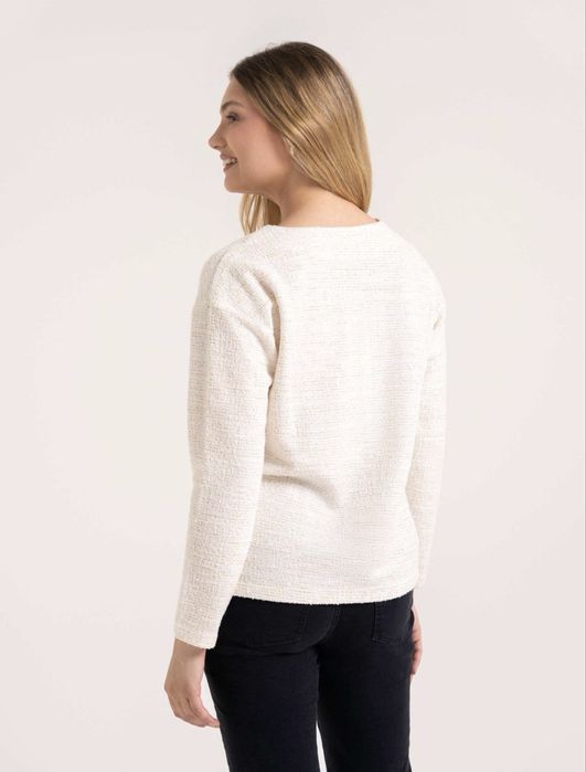 Bluzka damska sweterkowa ecru 3XL
