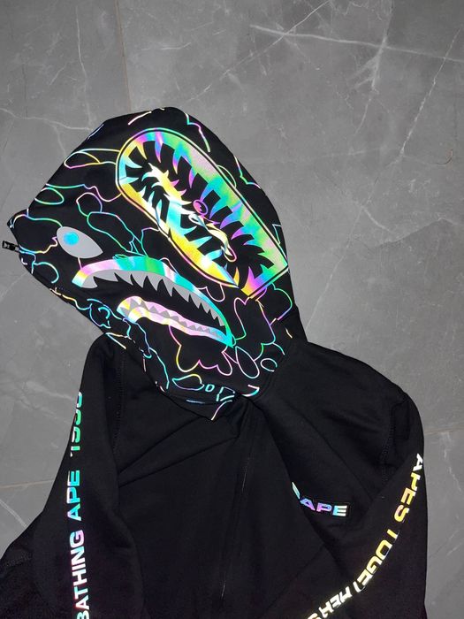 Bluza rozpinana Bape a Bathing Ape Shark reflective zip vintage
