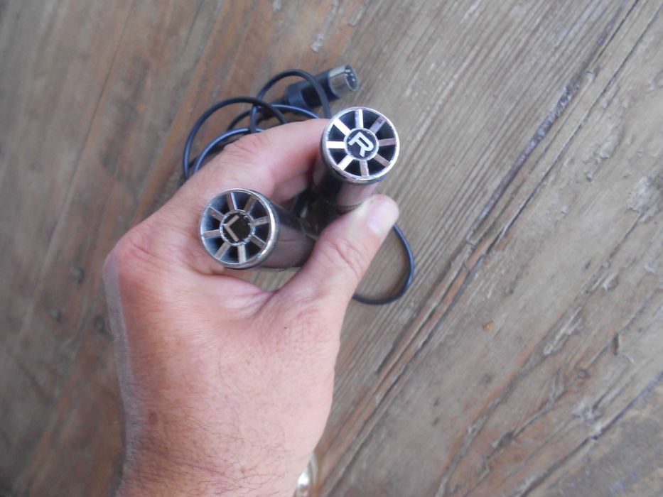 Microfone stereo antigo vintage Akai modelo com 2 micros R/L