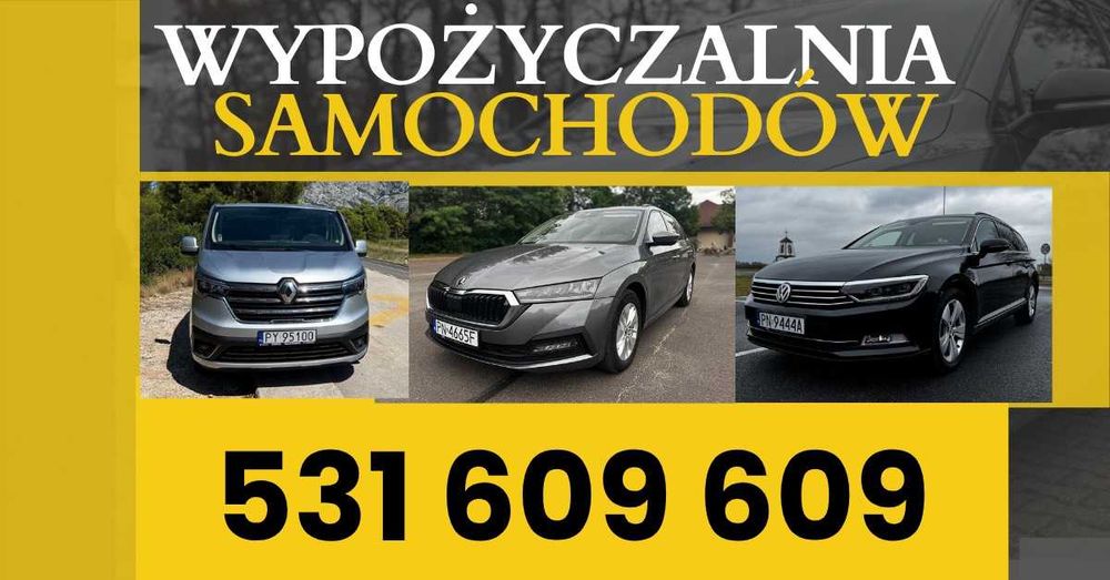 Wynajem Samochodów Konin od 80 zł za dobę. Wypożyczalnia Samochodów